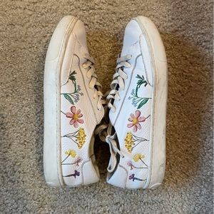 Soludos Tennis Shoes with Embroidered Flowers